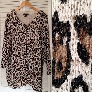 Oversized Leopard Print Slouchy Cardigan S/M/L